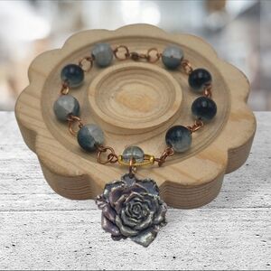 Handmade Elegant Rose Charm Bracelet